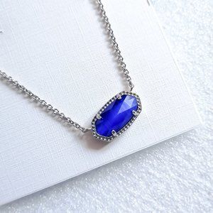 Kendra Scott Elisa Blue Cats Eye Silver Necklace